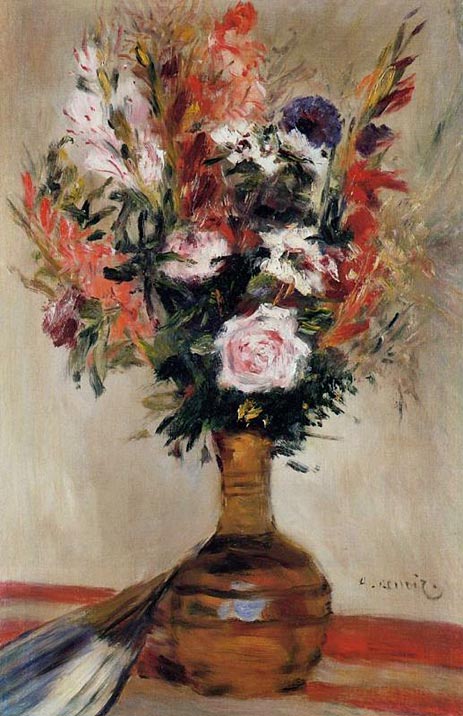 Roses in a Vase, 1872 | Renoir | Gemälde Reproduktion