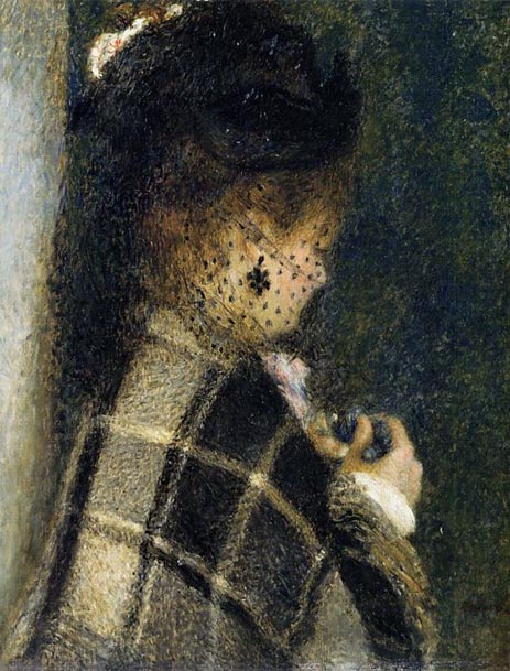Young Woman with a Veil, c.1875/77 | Renoir | Gemälde Reproduktion