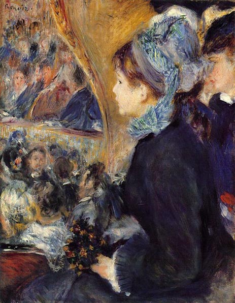 La Premiere Sortie (At the Theatre), c.1876/77 | Renoir | Gemälde Reproduktion