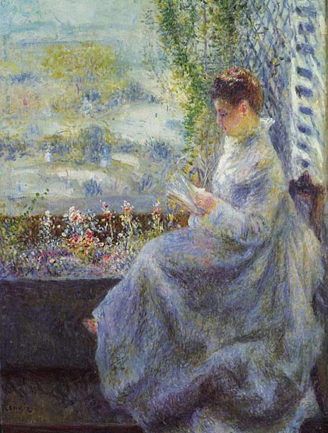 Madame Chocquet Reading, 1876 | Renoir | Painting Reproduction