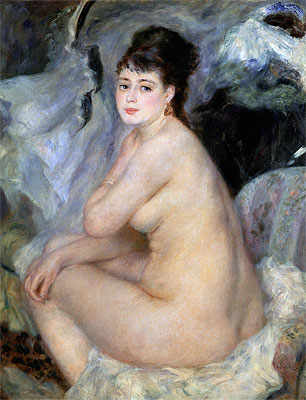 Nude Seated on a Sofa, 1876 | Renoir | Painting Reproduction