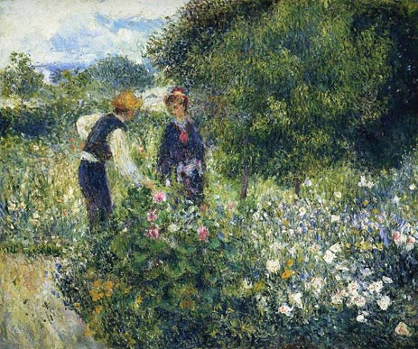 Picking Flowers, 1875 | Renoir | Painting Reproduction