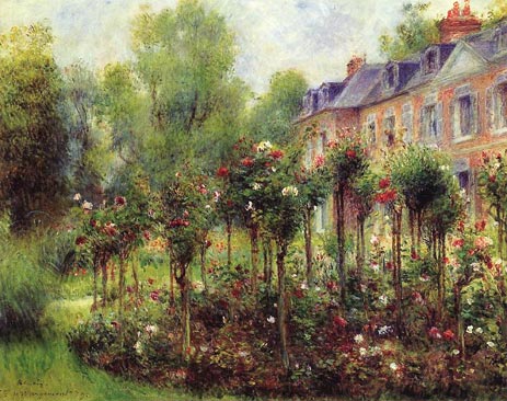 The Rose Garden at Wargemont, 1879 | Renoir | Painting Reproduction
