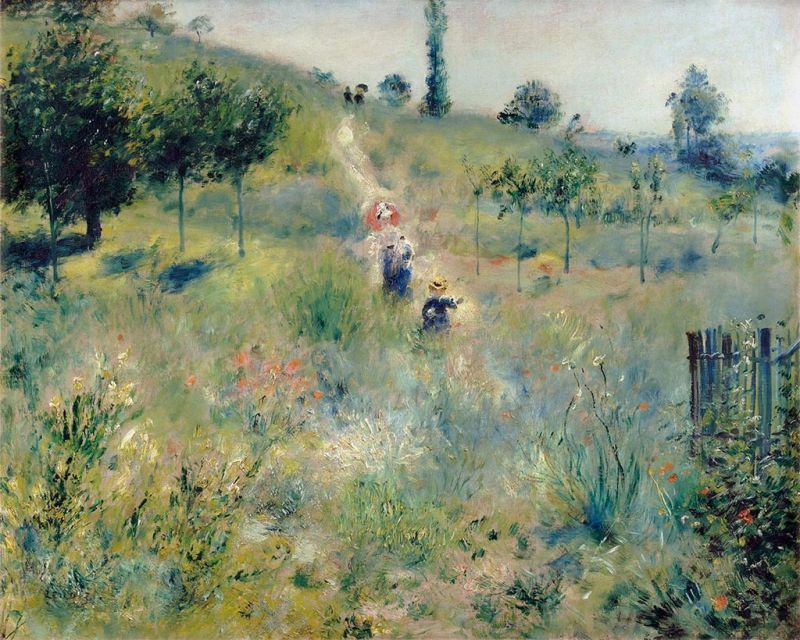 Pfad durch hohes Gras, 1876 von Renoir | Gemälde-Reproduktion