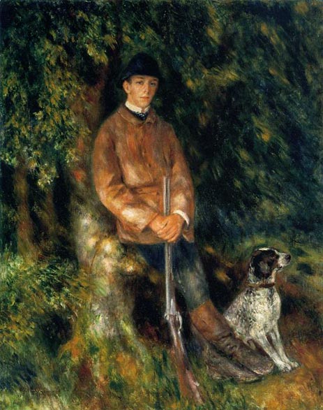 Alfred Berard and His Dog, 1881 by Renoir | Painting Reproduction
