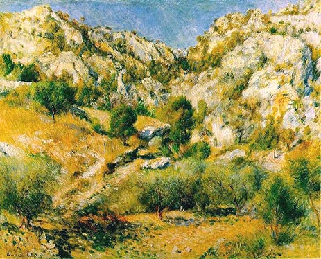 Rocky Craggs at l'Estaque, 1882 by Renoir | Painting Reproduction