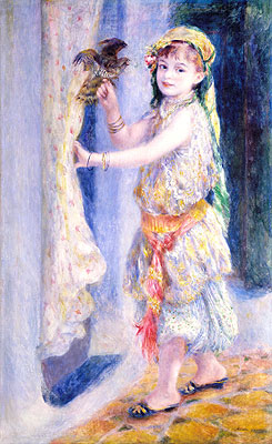 Young Girl with Falcon, 1880 | Renoir | Painting Reproduction