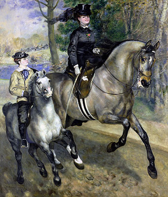 Riding in the Bois de Boulogne (Madame Darras), 1873 | Renoir | Painting Reproduction