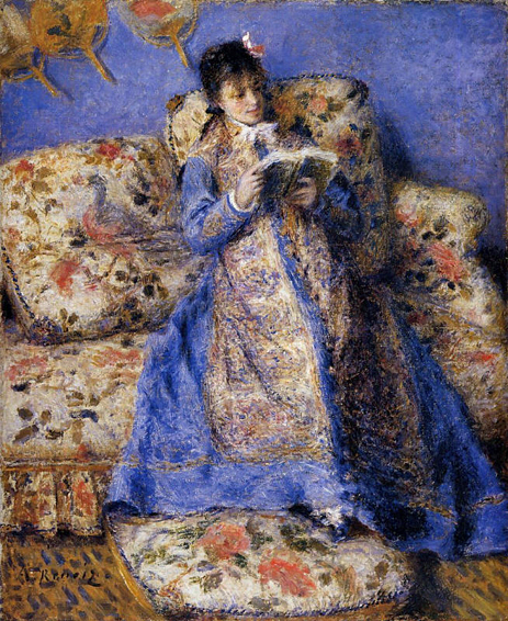 Camille Monet Reading, 1872 | Renoir | Painting Reproduction