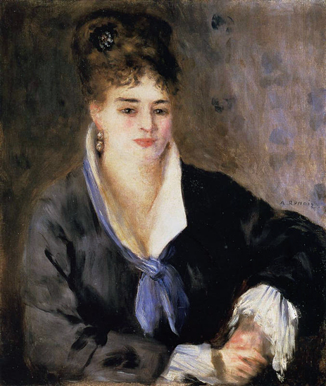 Dame in einem schwarzen Kleid | Renoir | Gemälde Reproduktion