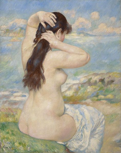 Badende, die ihr Haar richtet (Akt, der sein Haar richtet) | Renoir | Gemälde Reproduktion