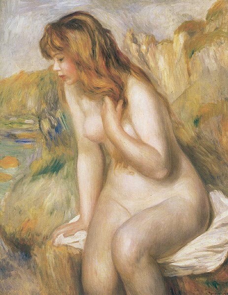Bather Seated on a Rock | Renoir | Painting Reproduction