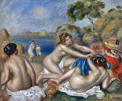Three Bathers with a Crab, 1897 | Renoir | Painting Reproduction