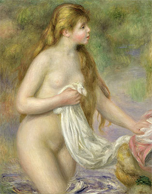 Long-haired Bather, c.1895 | Renoir | Gemälde Reproduktion