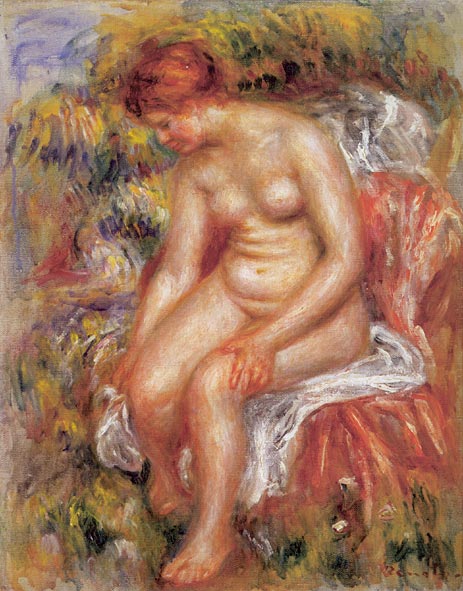 Bather Drying her Leg, 1895 | Renoir | Painting Reproduction