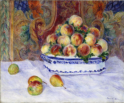 Still Life with Peaches, 1881 | Renoir | Painting Reproduction