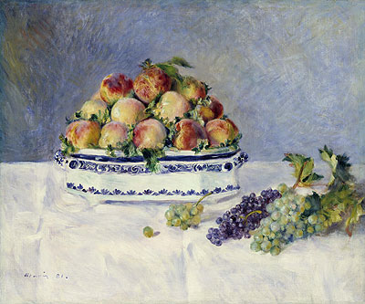 Still Life with Peaches and Grapes | Renoir | Painting Reproduction