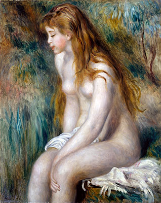 Young Girl Bathing, 1892 | Renoir | Painting Reproduction