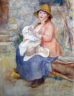 Madame Renoir and Son Pierre (Maternity), 1885 | Renoir | Painting Reproduction