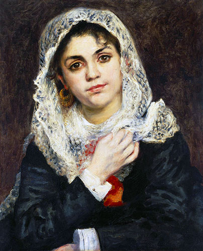 Lise in weißen Schal, 1872 | Renoir | Gemälde Reproduktion