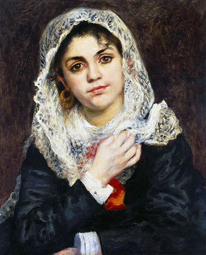 Lise in a White Shawl, 1872 by Renoir | Painting Reproduction