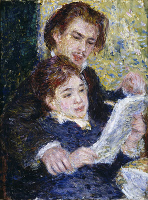 In the Studio (Georges Riviere and Marguerite Legrand), c.1876/77 by Renoir | Painting Reproduction