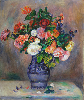 Flowers in a Vase, c.1880 | Renoir | Gemälde Reproduktion