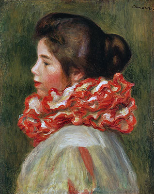 Girl in a Red Ruff, 1884 | Renoir | Gemälde Reproduktion