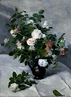 Still Life with Roses, c.1866 | Renoir | Gemälde Reproduktion