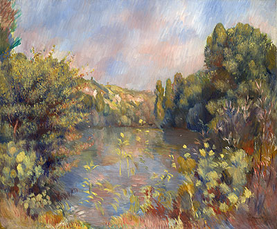 Lakeside Landscape, c.1889 | Renoir | Painting Reproduction