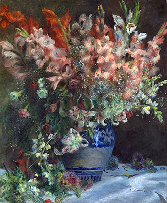 Gladioli in a Vase | Renoir | Painting Reproduction