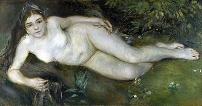 Eine Nymphe an einem Bach, c.1869/70 von Renoir | Gemälde-Reproduktion