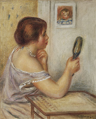Gabrielle Holding a Mirror, undated | Renoir | Painting Reproduction