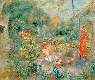Young Girls in the Garden at Montmartre, c.1893/95 | Renoir | Gemälde Reproduktion