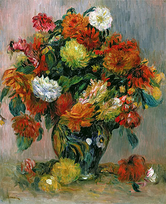 Vase of Flowers, c.1884 | Renoir | Painting Reproduction
