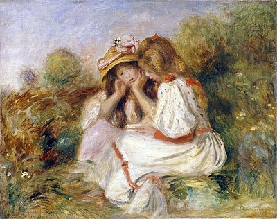 Two Girls, c.1890 | Renoir | Painting Reproduction