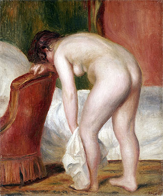 Female Nude Drying Herself, c.1909 | Renoir | Painting Reproduction
