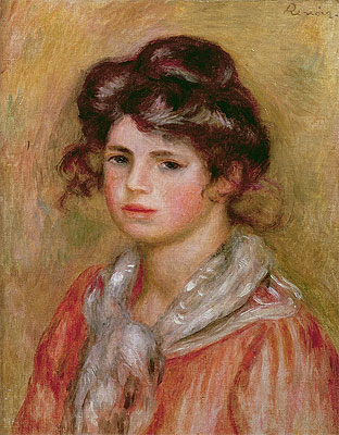 Young Girl with a White Handkerchief (Gabrielle), 1907 | Renoir | Painting Reproduction