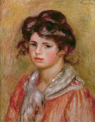 Mädchen mit weißem Taschentuch (Gabrielle) | Renoir | Gemälde Reproduktion