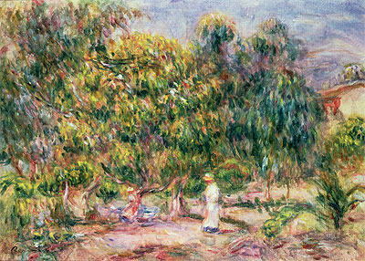 The Woman in White in the Garden of Les Colettes, 1915 | Renoir | Gemälde Reproduktion