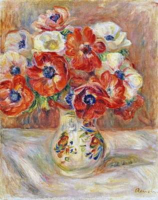 Still Life with Anemones, undated | Renoir | Gemälde Reproduktion