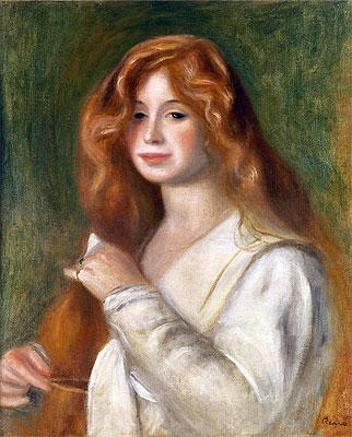 Girl Combing her Hair, n.d. | Renoir | Gemälde Reproduktion