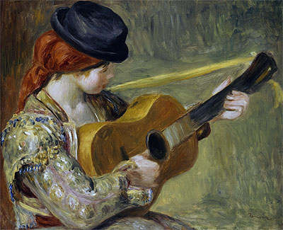 Girl with a Guitar, 1897 | Renoir | Painting Reproduction