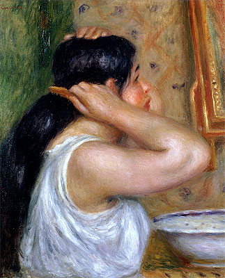 Girl Combing her Hair, c.1907/08 | Renoir | Painting Reproduction