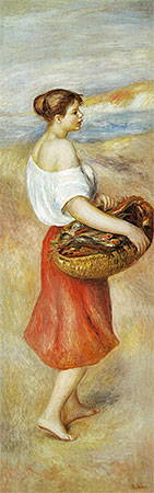Mädchen mit einem Korb Fische | Renoir | Gemälde Reproduktion