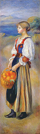 Girl with a Basket of Oranges, c.1889 | Renoir | Painting Reproduction
