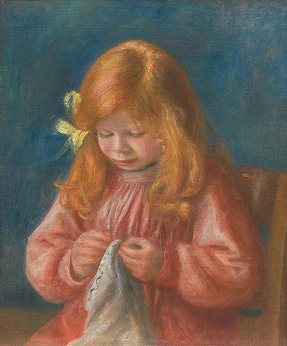Jean Renoir Nähen, 1899/00 | Renoir | Gemälde Reproduktion