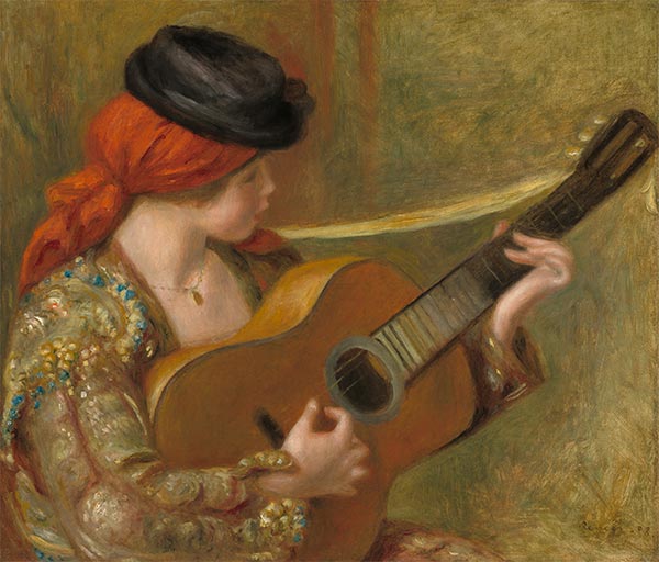 Young Spanish Woman with a Guitar, 1898 | Renoir | Painting Reproduction