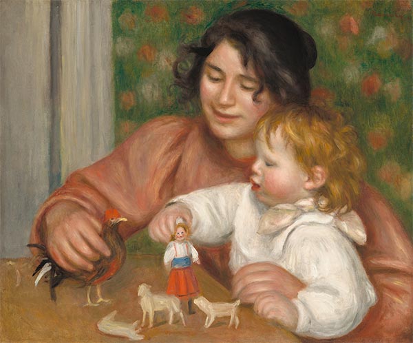 Kind mit Spielzeug - Gabrielle und der Sohn des Künstlers, Jean | Renoir | Gemälde Reproduktion