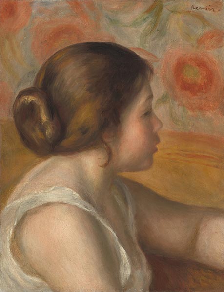 Head of a Young Girl, c.1890 | Renoir | Painting Reproduction
